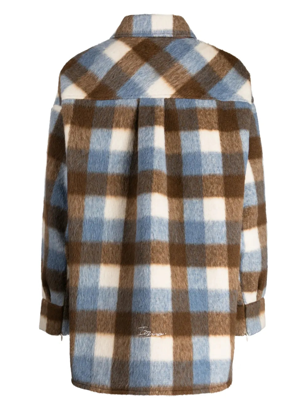 Logo-Tag Checked Shirt Jacket