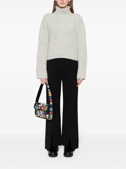 High-Neck Drop-Shoulder Jumper