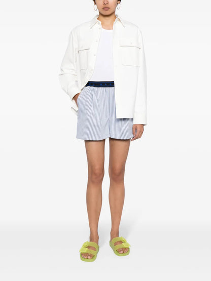 Logo-Waistband Striped Shorts