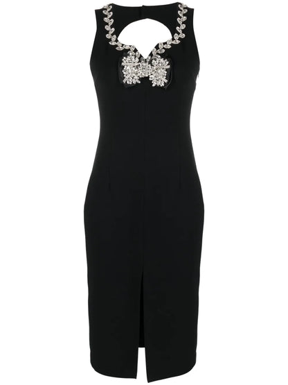 Crystal-Embellished Sleeveless Dress