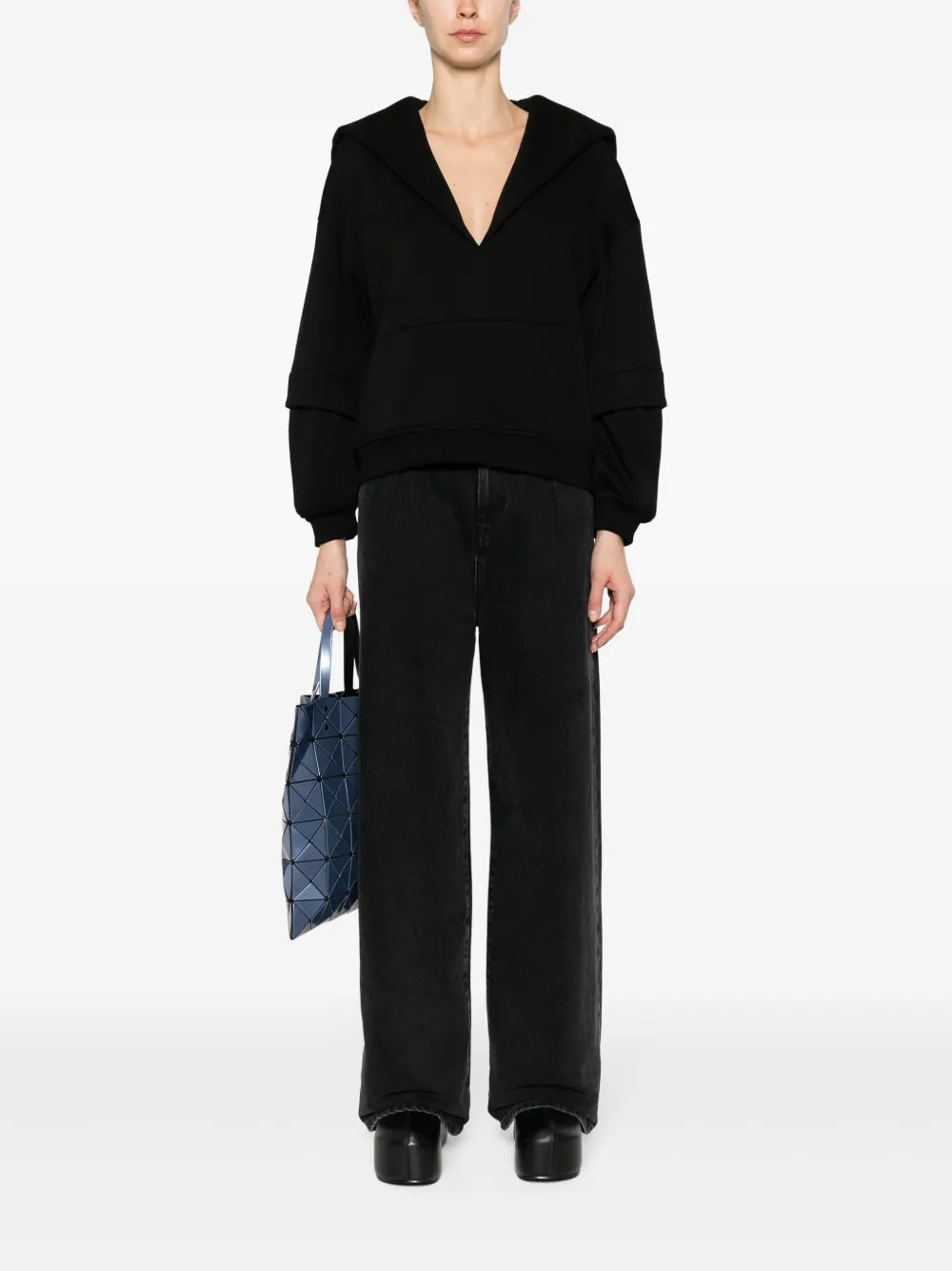 Sailor-Collar V-Neck Top