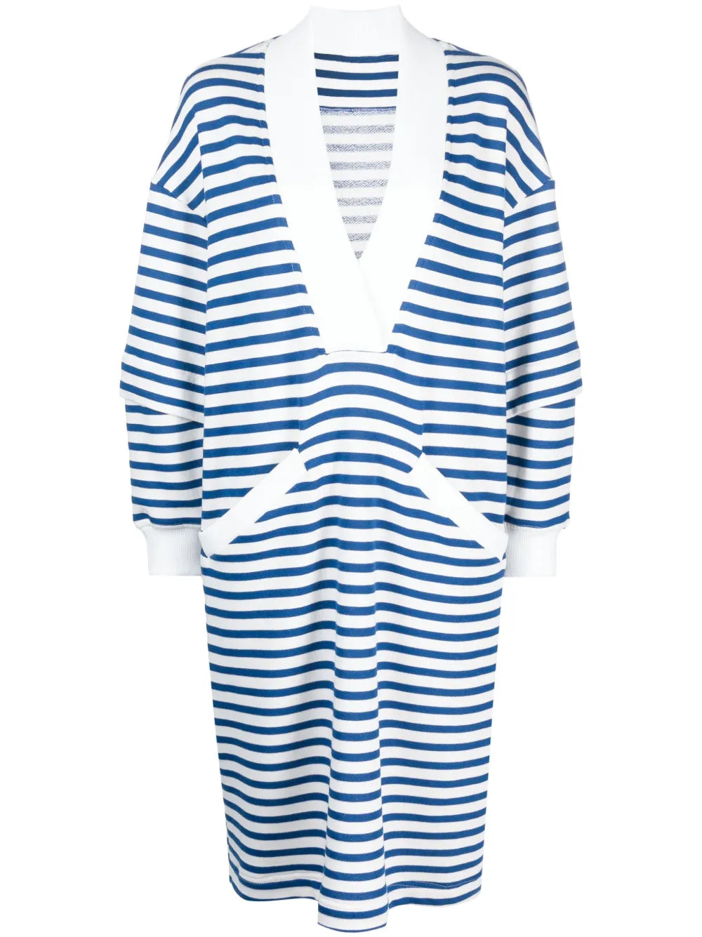 V-Neck Striped Midi Dress