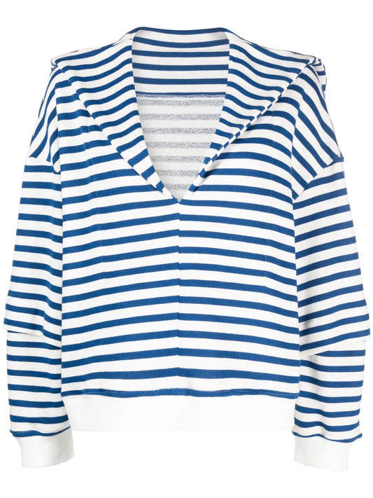 Sailor-Collar Striped Top