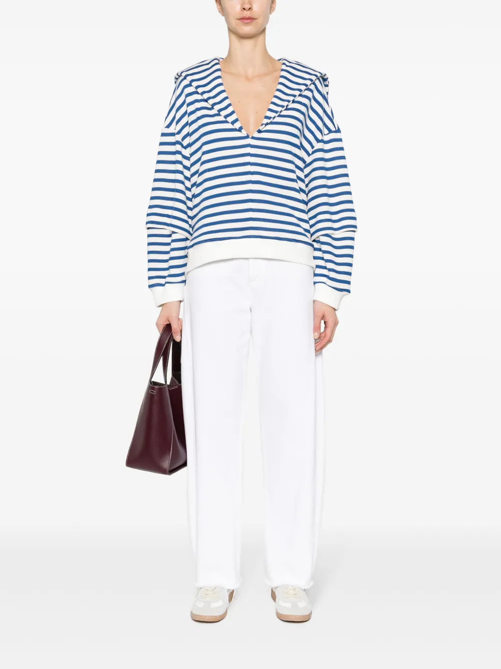 Sailor-Collar Striped Top
