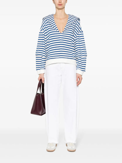 Sailor-Collar Striped Top