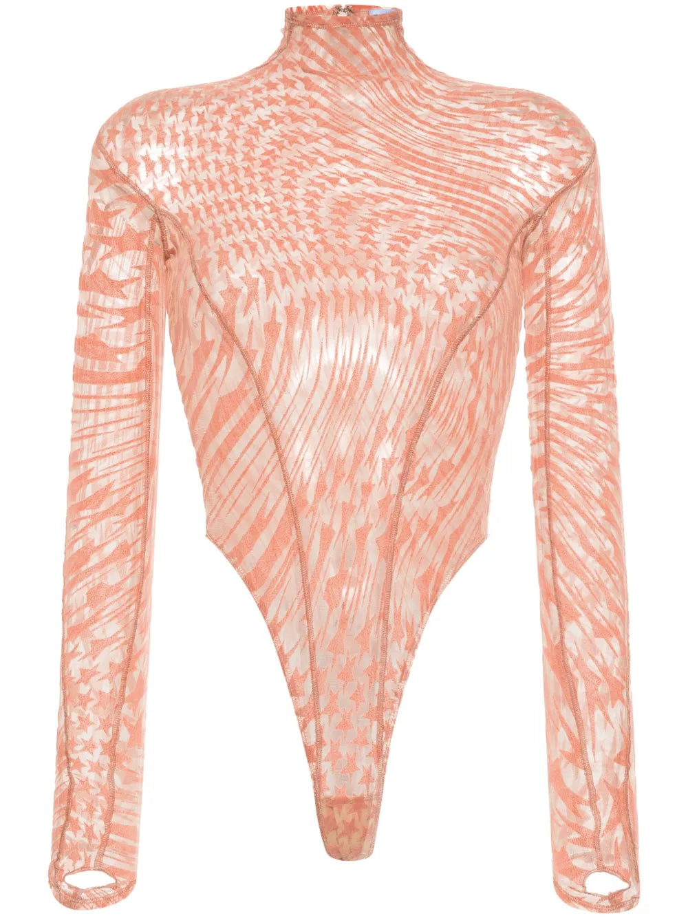 Star-Print Mesh Bodysuit