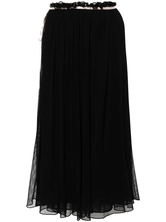 Mesh-Design Midi Skirt