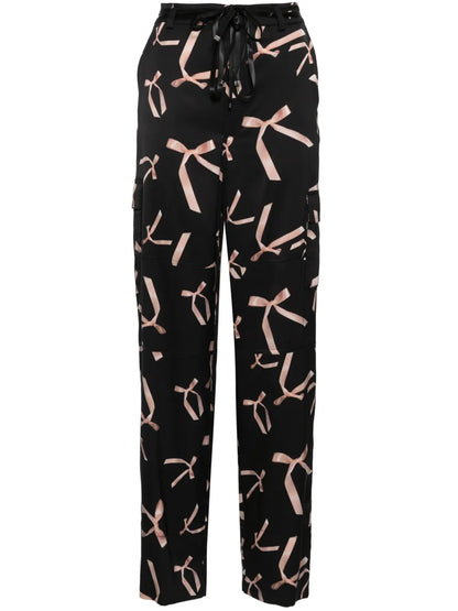 Graphic-Print Wide-Leg Trousers