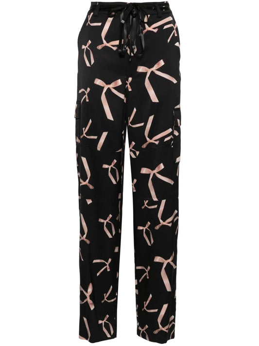 Graphic-Print Wide-Leg Trousers