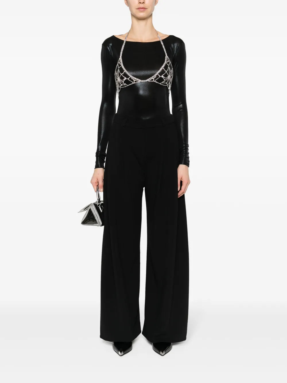 Pleat-Detail Palazzo Pants