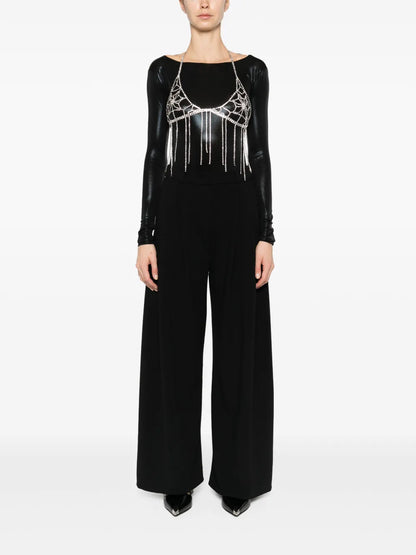Crystal-Embellished Triangle-Cup Top