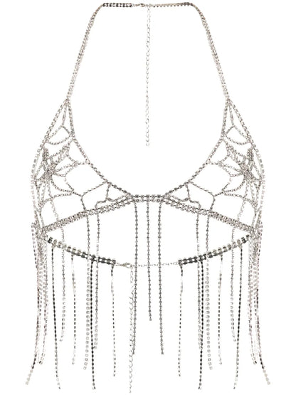 Crystal-Embellished Triangle-Cup Top