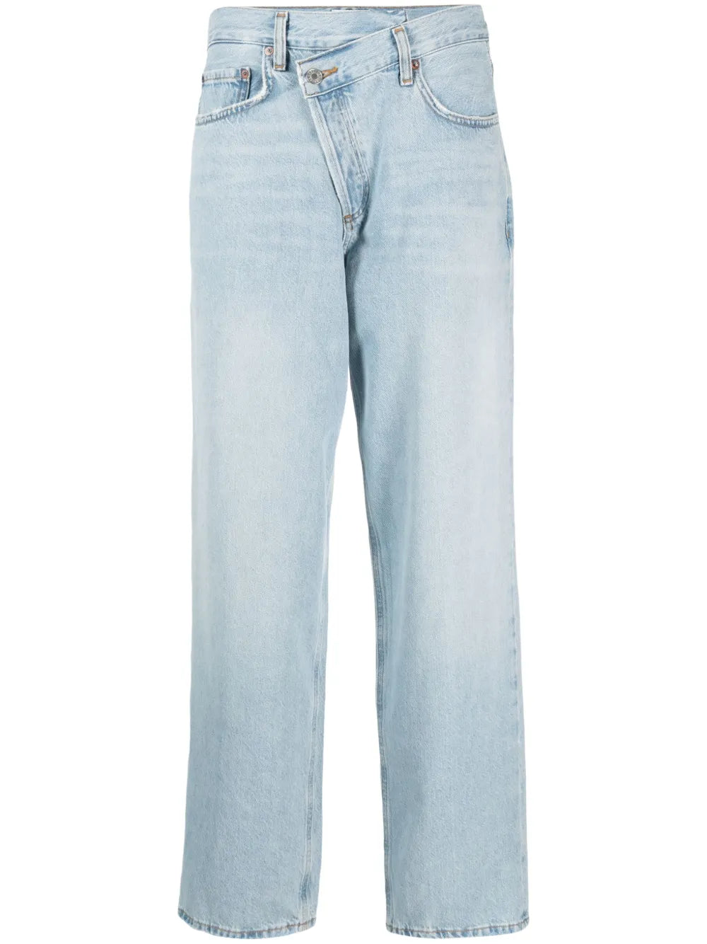 Criss Cross Cotton Straight Jeans