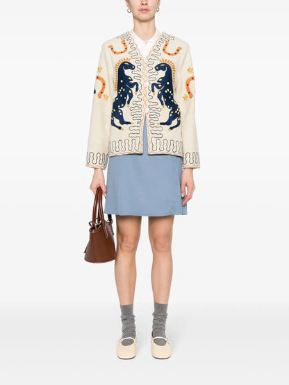 High-Waist Wool Skirt