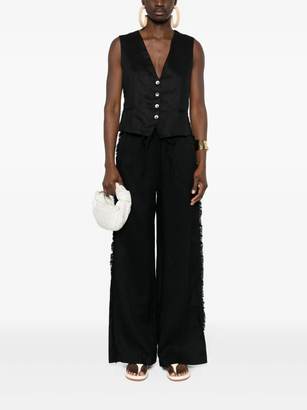Button-Up Linen Gilet