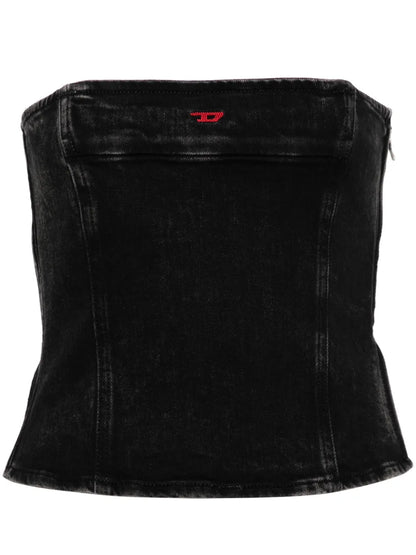 Strapless Denim Crop Top