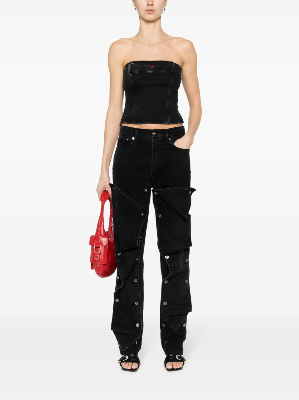 Strapless Denim Crop Top