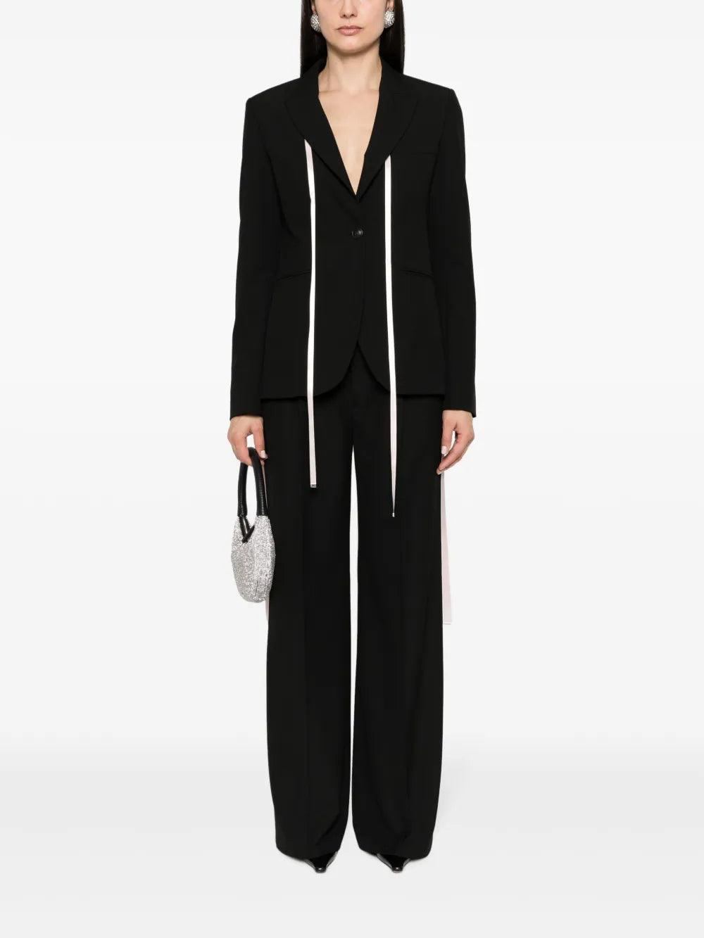 Ribbon-Detailed Palazzo Pants