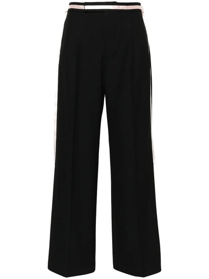 Ribbon-Detailed Palazzo Pants