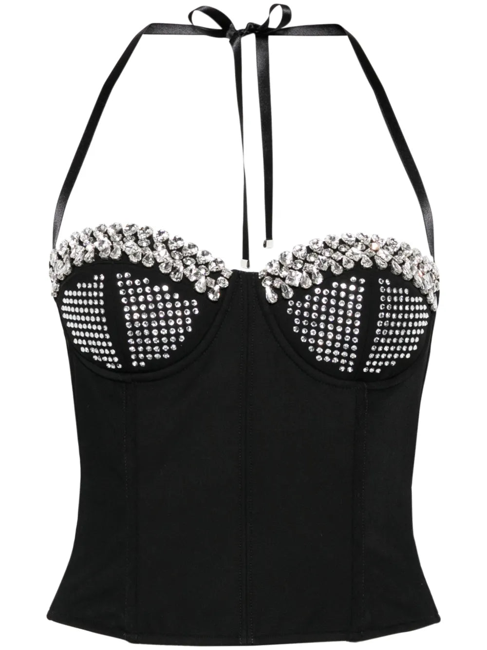 Gem-Embellished Bustier Top