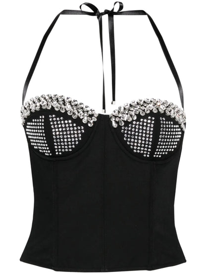 Gem-Embellished Bustier Top