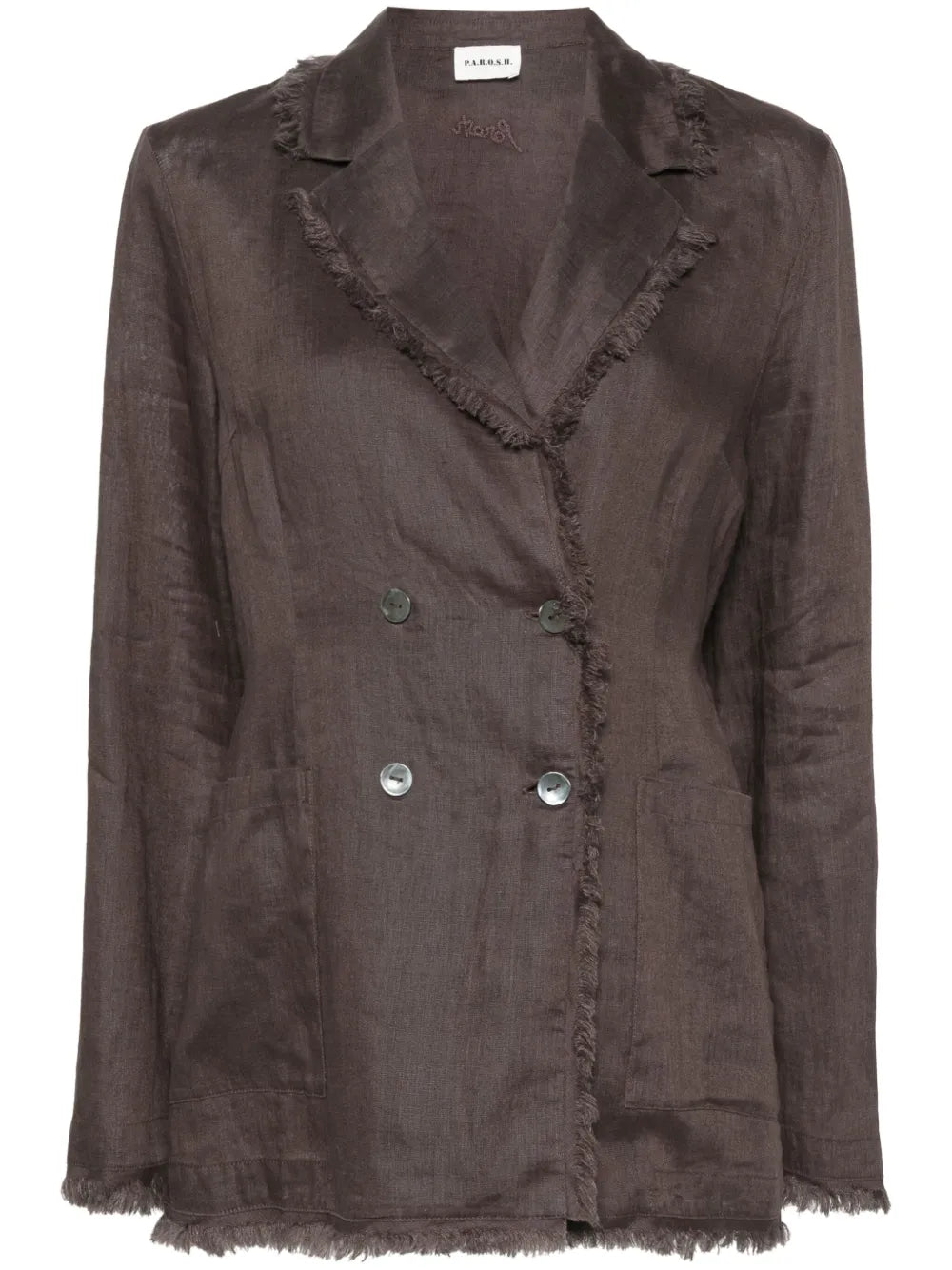 Double-Breasted Linen Blazer