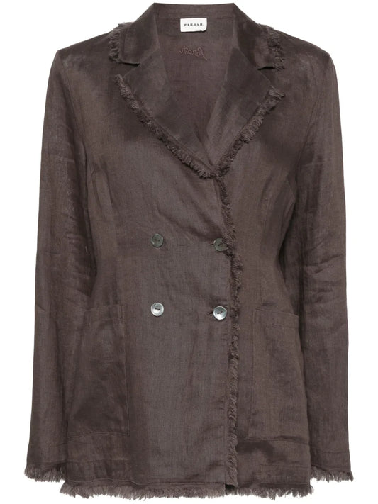 Double-Breasted Linen Blazer