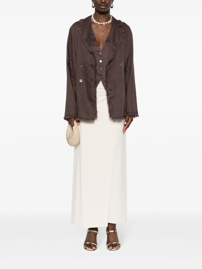 Double-Breasted Linen Blazer