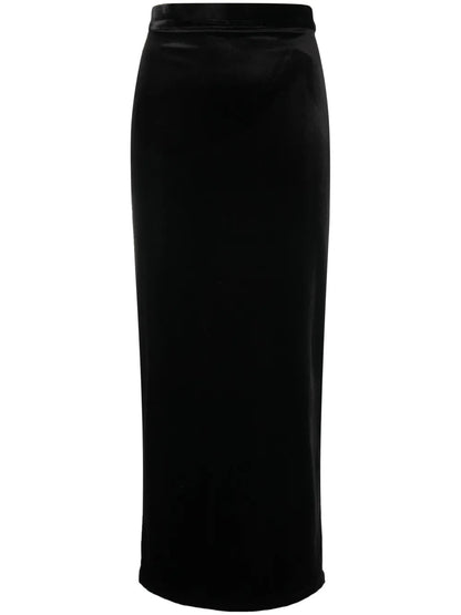 Velvet Straight Maxi Skirt