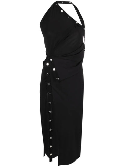 One-Shoulder Asymmetric Midi Dress