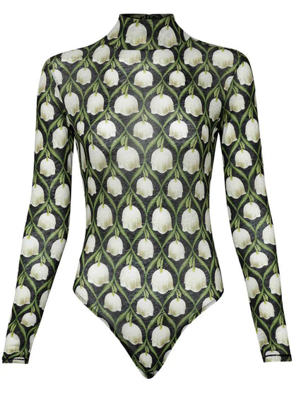 Cayena Perla Floral-Print Bodysuit