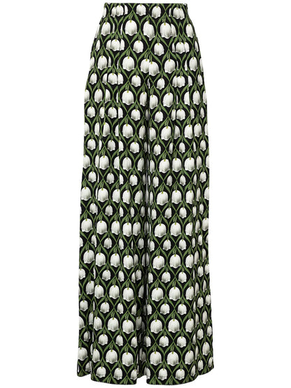 Piñon Perla Floral-Print Trousers