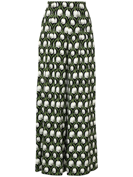 Piñon Perla Floral-Print Trousers