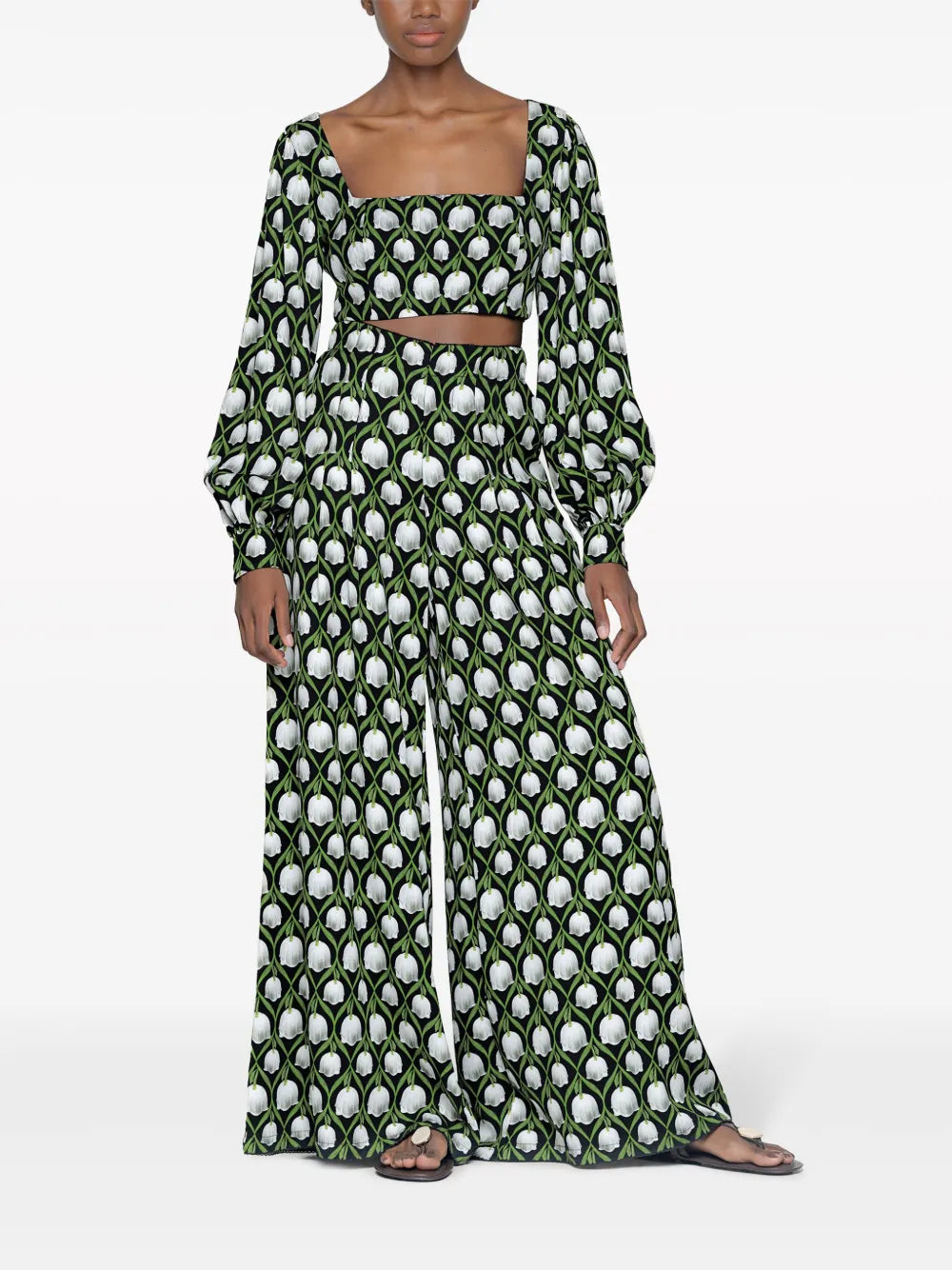 Piñon Perla Floral-Print Trousers