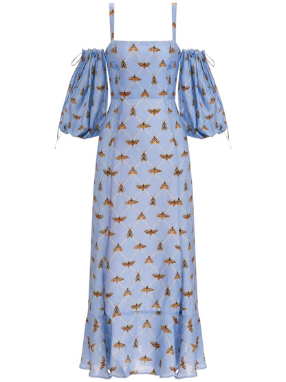 Mercedes Polilla Linen Midi Dress