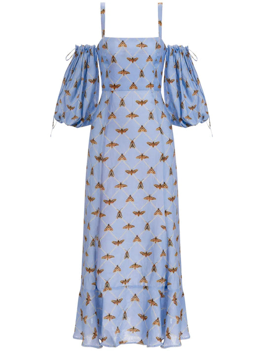 Mercedes Polilla Linen Midi Dress