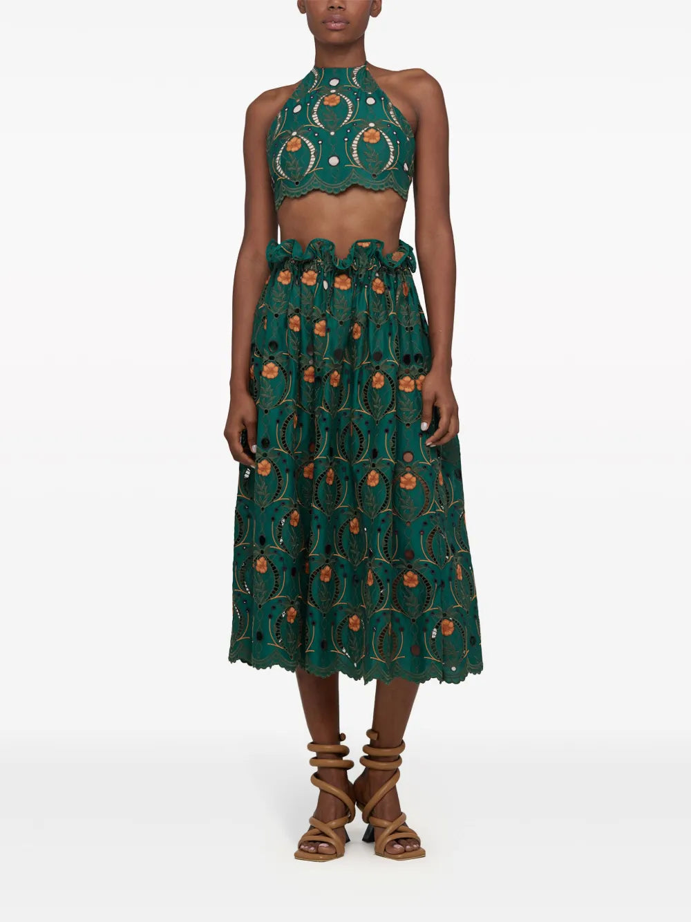 Regina Embroidered-Design Skirt