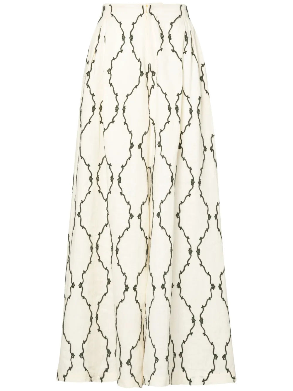 Marea Calado Embroidered-Design Palazzo Trousers