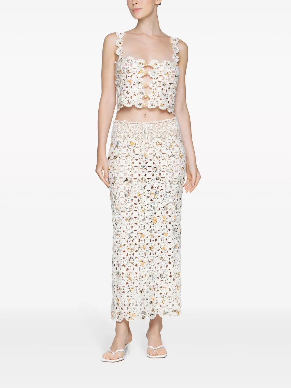 Arroyo Caracola Crochet-Knit Skirt