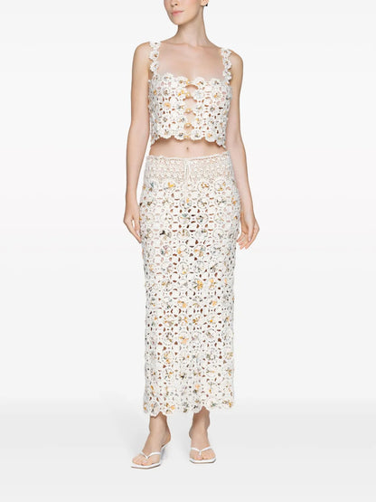 Arroyo Caracola Crochet-Knit Skirt
