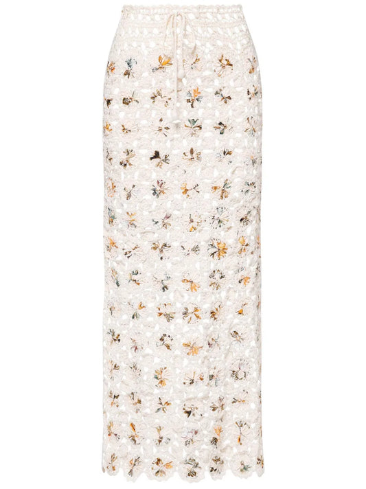 Arroyo Caracola Crochet-Knit Skirt