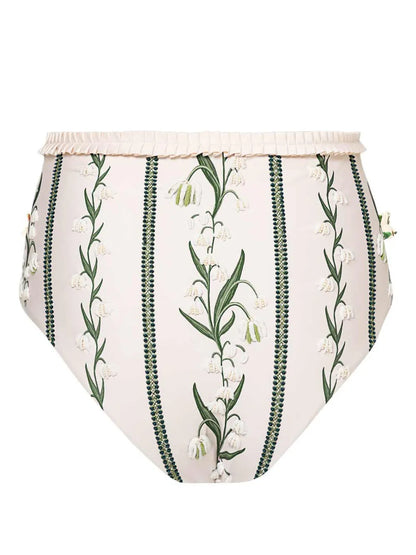 Nopal Perla Floral-Print Bikini Bottoms