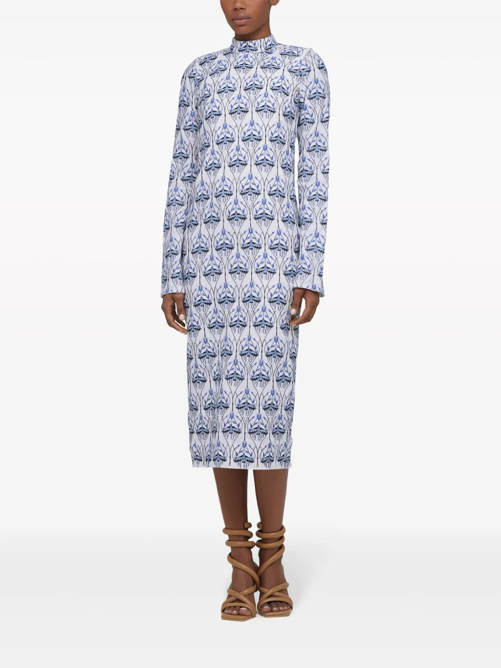 Marie Linen Embroidered Midi Dress