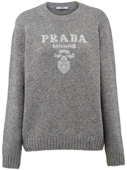 Logo-Intarsia Lamé Cashmere Jumper