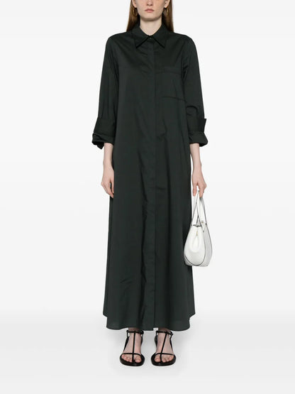 Long-Sleeve Cotton Shirt Dress