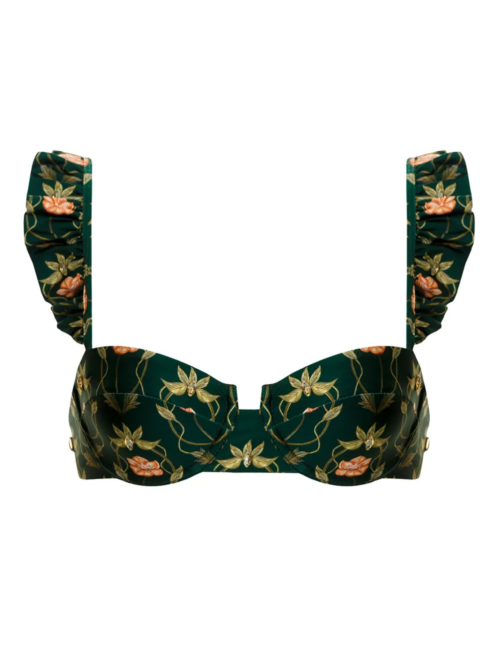 Kiwi Esotérico Floral-Print Bikini Top