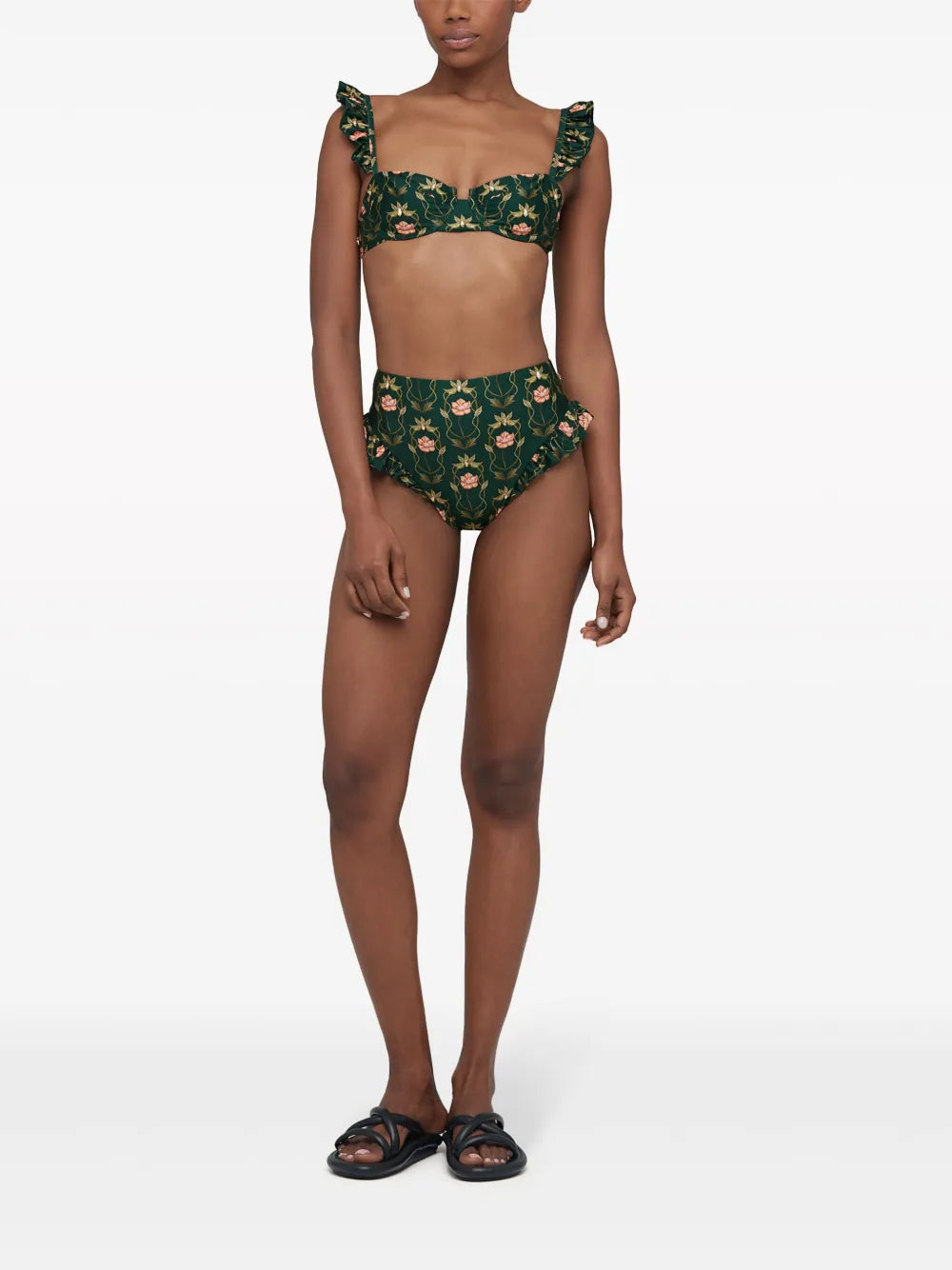 Kiwi Esotérico Floral-Print Bikini Top