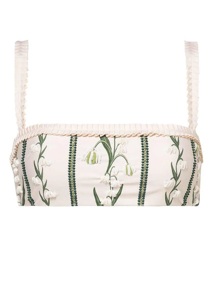 Olmo Perla Floral-Print Bikini Top