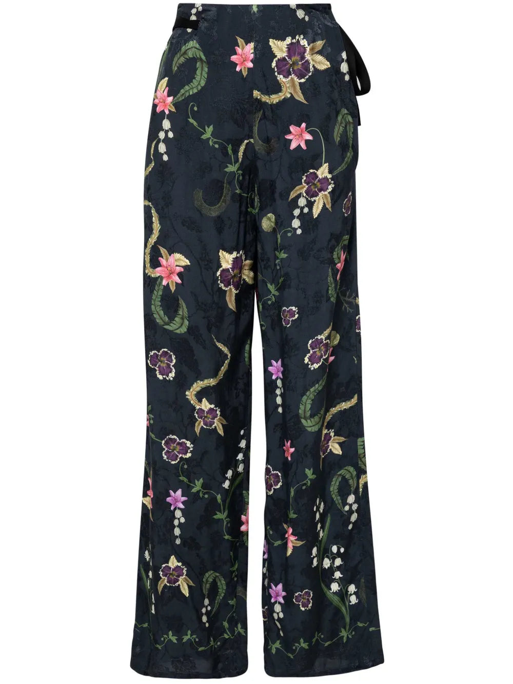 Memoria Tesoro Floral-Print Flared Trousers