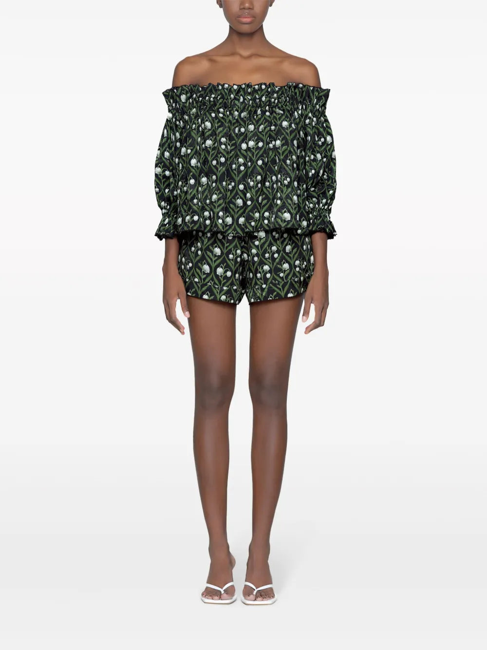 Urucú Floral-Embroidery Top
